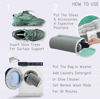 Imagine Kit 2 Saci pentru Spalarea Incaltamintei, Compartiment dublu, Reutilizabili, QUANDES®, 4 Set sanuri pantofi cu arc flexibil, Marimea 35 - 39, 40-47, Gri, 4 Huse protectie incaltaminte