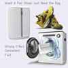 Imagine Kit 2 Saci pentru Spalarea Incaltamintei, Compartiment dublu, Reutilizabili, QUANDES®, 4 Set sanuri pantofi cu arc flexibil, Marimea 35 - 39, 40-47, Alb, 4 Huse protectie incaltaminte