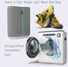Imagine Kit 1 Sac pentru Spalarea Incaltamintei, Compartiment dublu, Reutilizabili, QUANDES®, 2 Set sanuri pantofi cu arc flexibil, Marimea 35 - 39, 40-47, Gri, 2 Huse protectie incaltaminte