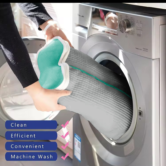 Poza cu Kit 1 Sac pentru Spalarea Incaltamintei, Compartiment dublu, Reutilizabili, QUANDES®, 2 Set sanuri pantofi cu arc flexibil, Marimea 35 - 39, 40-47, Gri, 2 Huse protectie incaltaminte