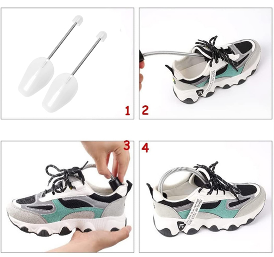 Poza cu Kit 1 Sac pentru Spalarea Incaltamintei, Compartiment dublu, Reutilizabili, QUANDES®, 2 Set sanuri pantofi cu arc flexibil, Marimea 35 - 39, 40-47, Gri, 2 Huse protectie incaltaminte