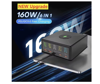 Imagine Set Statie de incarcare 160w, incarcator extern multi-port incarcare rapida, Usb-C pd65W, QC 3.0, Incarcare wireless fast QI 15w, 2 cablu date  C-C 5A/ USB -C/A