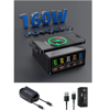 Imagine Set Statie de incarcare 160w, incarcator extern multi-port incarcare rapida, Usb-C pd65W, QC 3.0, Incarcare wireless fast QI 15w, 2 cablu date  C-C 5A/ USB -C/A