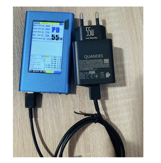 Poza cu Set 4 buc Incarcator super Fast Charge 2buc, 55W PD GaN, usb C, T4510 compatibil cu Samsung S25, S24, S24 ultra, 2 Cablu de date 1.8m USB-C - C 5A