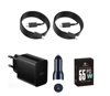 Imagine Kit Incarcator USB-C 55W GaN T4510, super Fast Charger, 2 Cablu date USB-C-C 5A, 1, 8M, incarcator auto USB-C-C 45W, Compatibil cu S25, S24, QUANDES®