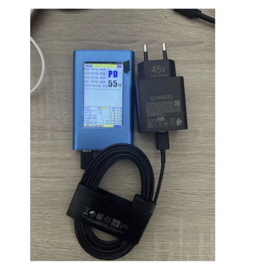 Poza cu Kit Incarcator priza 45w T4510 GaN, Super Fast Charging, compatibil pentru Samsung S25 / s24 / s23 / ultra, 2 cablu date 5A C-C, 1, 8 m