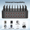 Imagine Statie de incarcare rapida 150W/35A, QUANDES, organizator de incarcatoare multiple cu 16 porturi USB, 8 USB-C / 8USB-A, compatibil cu telefon mobil, iPad, tableta Android, fara cablu