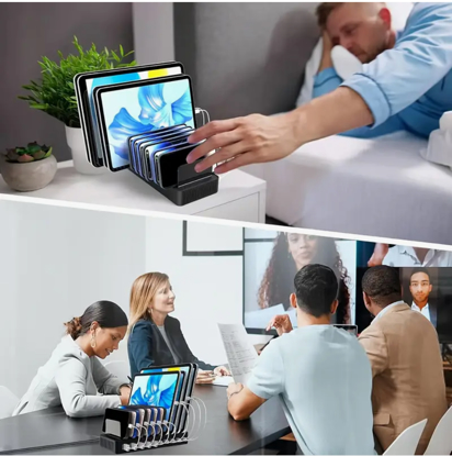 Statie de Incarcare rapid multi-USB de 240W, GaN PD cu 10 porturi, 2 porturi 100W, 4 porturi 30W, 4 porturi USB-A de 18W, pentru MacBook, iPhone 16, 15, iPad, Samsung, tableta, laptop