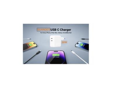 Kit Incarcator Dual USB-C 50W Fast Charger, 2 Cablu date USB-C-C 60W, 1M, Compatibil cu iPhone 17, 17 air 17pro max