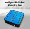Imagine Statie de incarcare 400W Smart cu 40-Port USB PD Charger 20USB-A+20USB-C PD QC3.0 Fast Charging, pentru iPhone 17/16/ 15 /14 /13 Pro Max, Samsung Galaxy Z Flip7/6 for S25/24/23/22 si ventilator