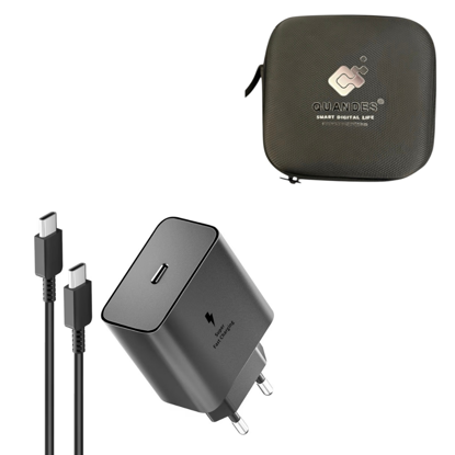 Imagine Incarcator super Fast Charge 45W PD usb C, T4510 compatibil cu Samsung S25, S24, S24, s23, 1 Cablu 1.8m USB-C - C 5A, Geanta de depozitare