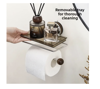 Imagine Suport de hartie igienica cu ventuza cu raft, suport pentru role de hartie igienica
