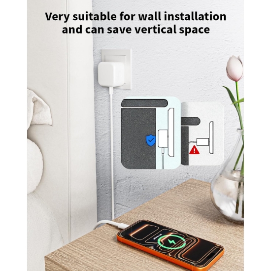 Poza cu Adaptor de alimentare dinamic de 40W cu putere maxima de 60W, QUANDES® compatibil cu iPhone 17 Pro Max/17 Pro/17/16/16 /15 Pro Max/ Pad Pro/Air