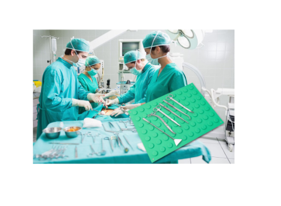 Poza cu Placa magnetica pentru instrumente sanitare, dimensiune 300x400 mm, VERDE
